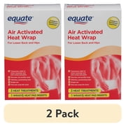 (2 pack) Equate Air Activated Heat Wrap, 3 Count (1 Wrap with 6 Pads), Compare to ThermaCare® HeatWraps