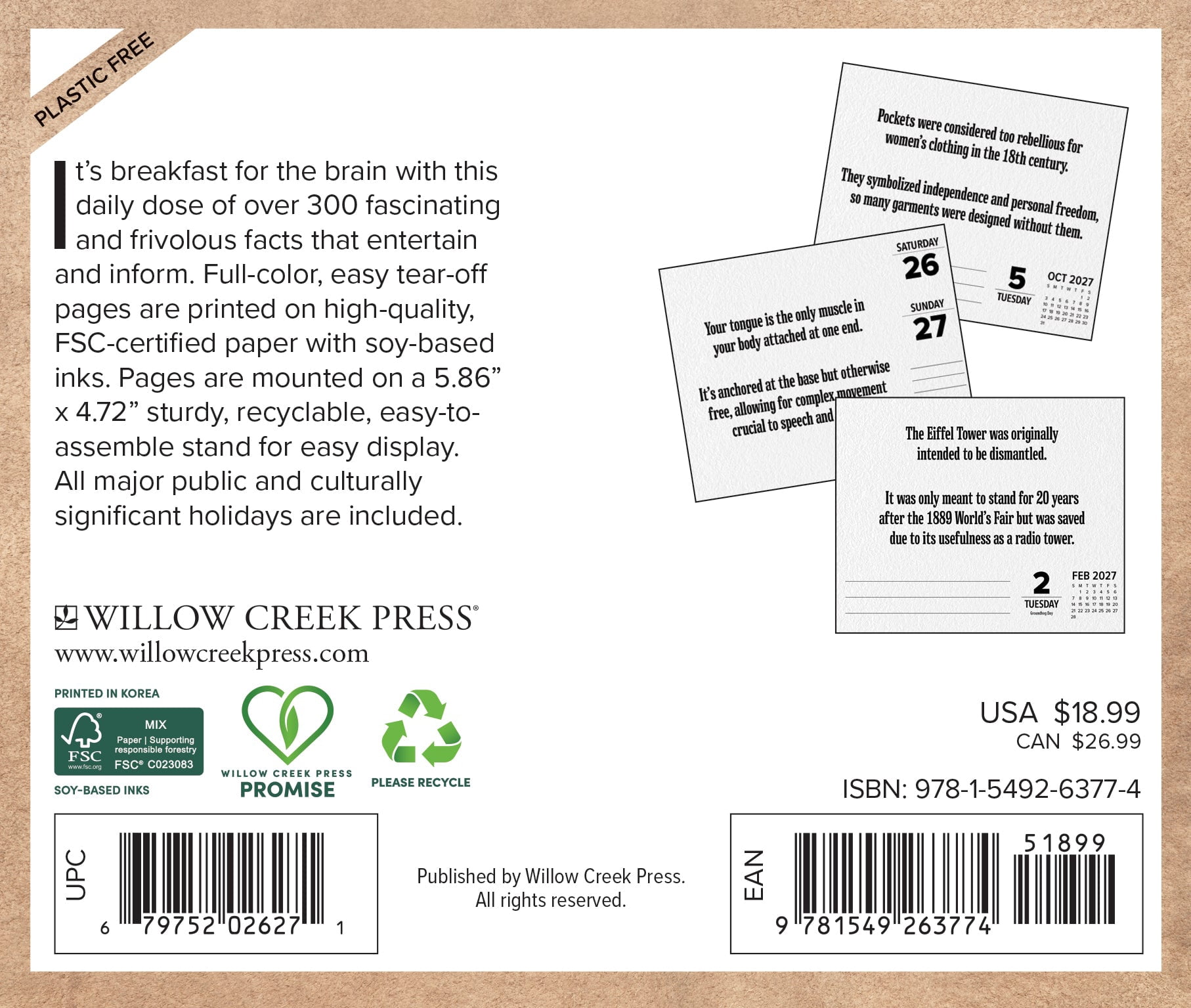 Willow Creek Press, Today I Learned (TIL) 2027 Box Calendar