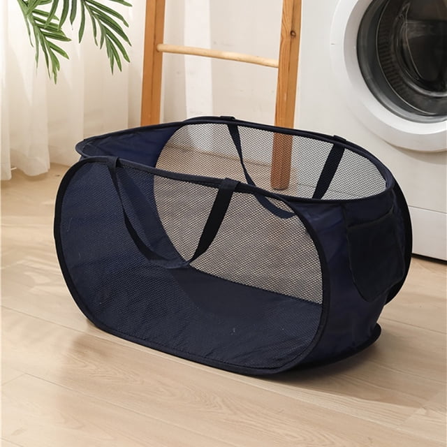 Cesta de lavandería emergente, Cesta de lavandería de malla plegable, Cesta de lavandería emergente plegable. Aplicable a dormitorios, cuartos de lavado o viajes, etc.