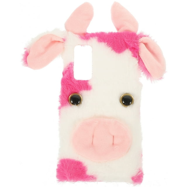 MasteelfCA Fuzzy Girly Phone Case Cartoon Cow Protective Shell Compatible with S20 FE 5G