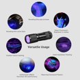 thumbnail image 5 of Lámparas UV pequeñas de 395nm para manchas de orina de perros y gatos, linterna de luz negra, Detector de luz ultravioleta portátil para bolígrafos de tinta invisible JAMW Sencillez, 5 of 5