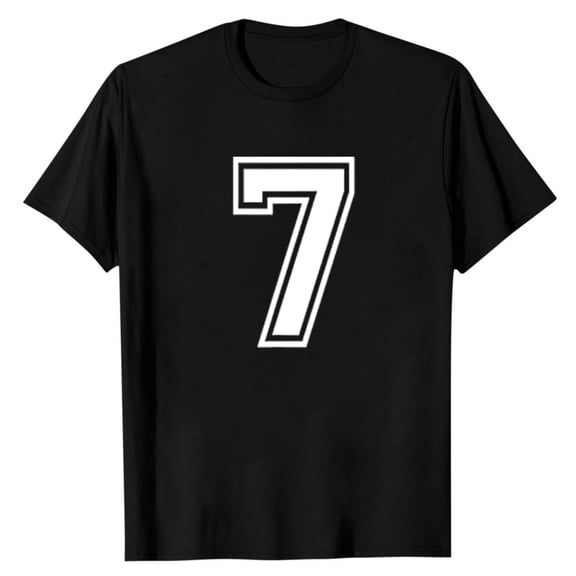 BUWTTER Mens T Shirts Digital 7 Print Short Sleeve Crew Neck Summer Loose Fit Casual Breathable Shirts for Men Black L