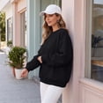 thumbnail image 6 of Sorvello Sweatshirt For Women Crewneck Fleece Pullover Sweatshirts No Hood Oversized Long Sleeve Tops Casual Comfy Fall Clothes Black L, 6 of 6