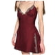 thumbnail image 2 of Señoras Linda Chica Sólido Lencería erótica Encaje con cuello en V Sexy Seda Hueco Camisón Falda con tirantes Fridja nalpqowj40225, 2 of 6