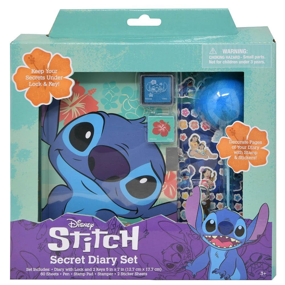 Set de diario secreto Disney Stitch con candado, llaves y accesorios ...