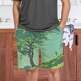 thumbnail image 6 of Men's Pajama Shorts Bottoms with Pockets Soft Lightweight Lounge Sleep Wear Oak Tree and Person Walk, 6 of 6