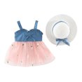 thumbnail image 2 of SDJMa Toddler Baby Kids Girl Sleeveless Strap Bow Flowers Tulle Princess Dresses Hat, 2 of 9