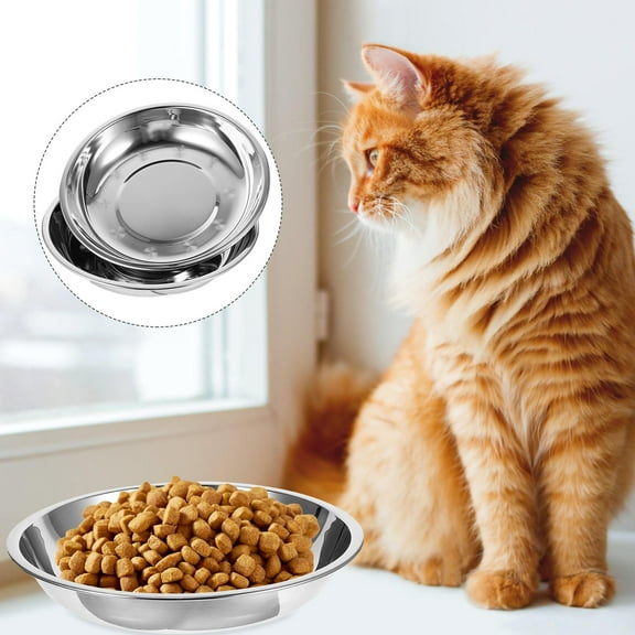 PBPBOX 2Pcs Metal Pet Basins for Daily Feeding Stainless Steel Dog Bowls Water Holding