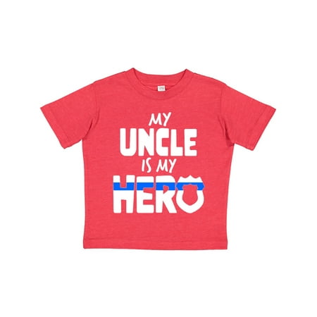 

Inktastic My Uncle is my Hero Police Officer Family Gift Toddler Boy or Toddler Girl T-Shirt