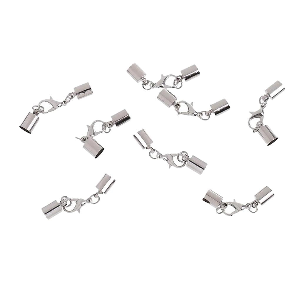 KLKCMS 16pcs Metal Plated Necklace Bracelet Caps Lobster Clasp