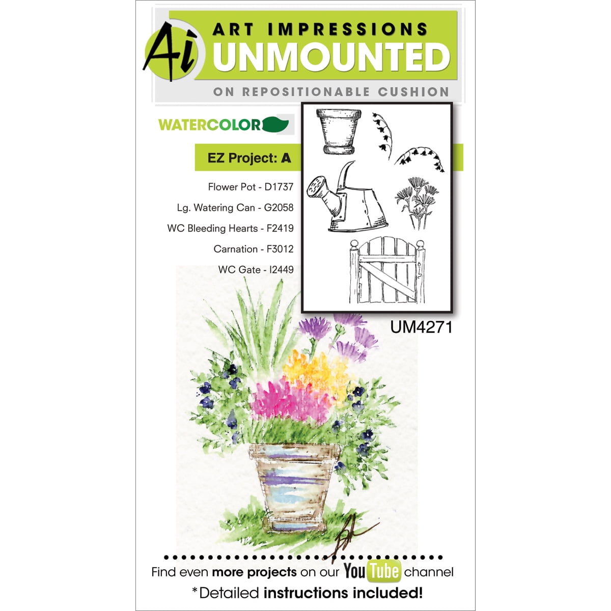 Art Impressions 4053 Watercolor Series "Wc 2 Set" Rubber Stamp - Walmart.com