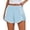 Blue, variant on Tanghaowl Women's Shorts, Women's Running Shorts High Waisted Athletic Pleated Contrast Color Short Green XL