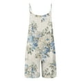 thumbnail image 7 of Summer Saving Wycnly Jumpsuits for Women Dressy Vacation Baggy Short Overalls Casual Pocket Strap Jumpsuits Summer V-Neck Sleeveless Floral Print Mini Trendy Rompers Beige xxl, 7 of 7
