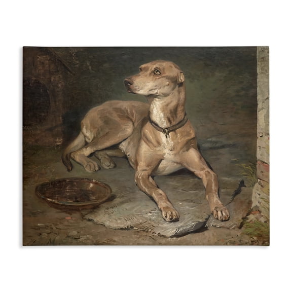 Stupell Industries Historical Dog & Bowl Canvas Wall Art, design by Lil' Rue