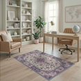 thumbnail image 2 of ODIKA Mauve Rose Floral Medallion With Vintage Scroll Border And Trellis Non-Slip Chair-Friendly for Home Office, Gaming Room, Under Desk, 2 of 7