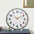 thumbnail image 4 of Yayeee Wall Clock Battery Operated 9.5" Silent Quartz Non-Ticking for Living Room Decor, White Retro Pattern, 4 of 8