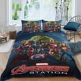 thumbnail image 2 of Vengadores Conjunto de sábanas temático, trío de piezas, cómodo y amigable con la piel, diseño único, regalo de decoración para el hogar para familiares, amigos y fans,173cm *218cm, 2 of 6