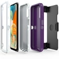 thumbnail image 3 of TASHHAR Samsung Galaxy A23 5G Case with Belt Clip Holster+Screen and Lens Protector Military Grade Protection 3 in 1 Shockproof Armor Rugged Durable Detachable for Galaxy A23 5G Phone - Purple+White, 3 of 8