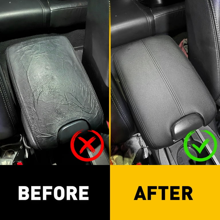 Center Console Armrest Cover for 2008 2009 2010 2011 2012 Honda Accord Auto Leather Suture Console Lid Cover Replacement Black