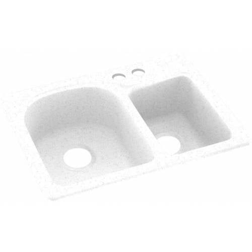 Swan Solid Surface Ec Double Bowl Kitchen Sink 18 X 25 With 2