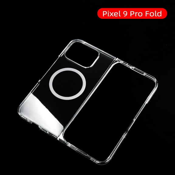 Clear for Google Pixel 9 Pro Fold / Fold 2 Case Built-in Strong Compatible with MagSafe, Anti-Yellowing Crystal Hard PC Slim Thin Phone Cover for Google Pixel 9 Pro Fold / Fold 2 (2024),Clear