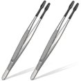 thumbnail image 1 of 2 Pieces Of Rubber Tip Tweezers Pvc Silicone Tweezers Laboratory Industrial Hobby Craft Tweezers-YNP, 1 of 5
