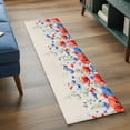 thumbnail image 4 of Blue Red Flowers 2'x6' Runner Rug, Elegant Spring Floral Butterfly Rustic Washable Non-Slip Area Rugs for Hallway Kitchen Floor Bedroom Entryway, StainResistant Laundry Carpet Decoration Indoor Mat, 4 of 9