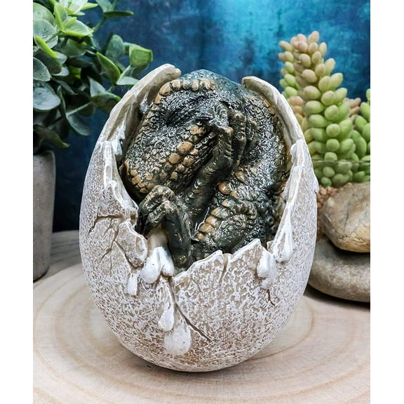 Jurassic Era Predator Tyrannosaurus Rex In Egg Dinosaur Figurine Hatchling Collectible Sculpture