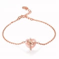thumbnail image 5 of Women's Heart Bracelet Copper Electroplated Rose Pink Crystal Heart Charm Bracelet Fashionable Korean Jewelry for Girls, 5 of 5
