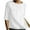 White, variant on cfhntfmh Linen Shirts for Women Cotton Soft Crewneck Pleated Casual Tops Summer Loose Half Sleeve Basic T-Shirts