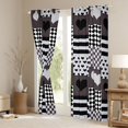 thumbnail image 3 of Castle Fairy Teens Adults Love Heart Print Black Out Curtains,Geometric Plaid Stripes Curtains Pack of 2 (42x63 Each),Happy Valentine's Day Bedroom Curtains,Luxury Bedroom Decor, 3 of 6
