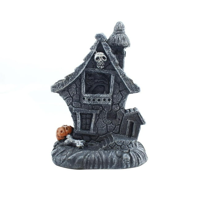 Horror Haunted Lit House Divertida Casa De Halloween Estatua Casa De Resina De Halloween Con Estatua De Casa De Resina Ligera Decoración Decorativa De Halloween Para Escritorio Advancent HA027980-03