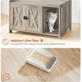 thumbnail image 4 of Cat Litter Box Enclosure, Hidden Litter Box Furniture with Divider, Indoor Cat House, Wooden Cat Washroom Storage Cabinet Bench, Side End Table Nightstand, Greige CWHG2501Z, 4 of 9