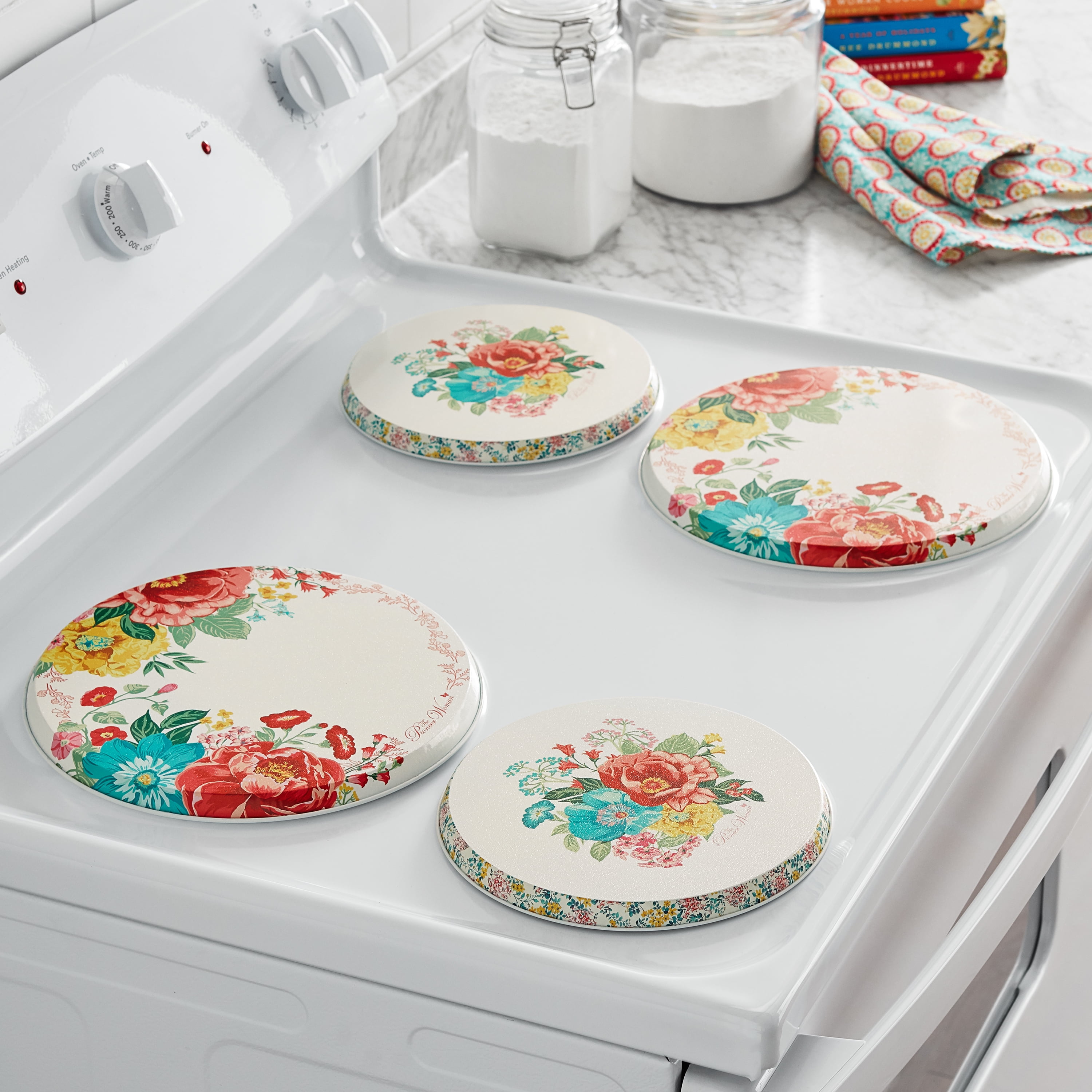 The Pioneer Woman Blooming Bouquet Stove Burner Covers, 4 Count