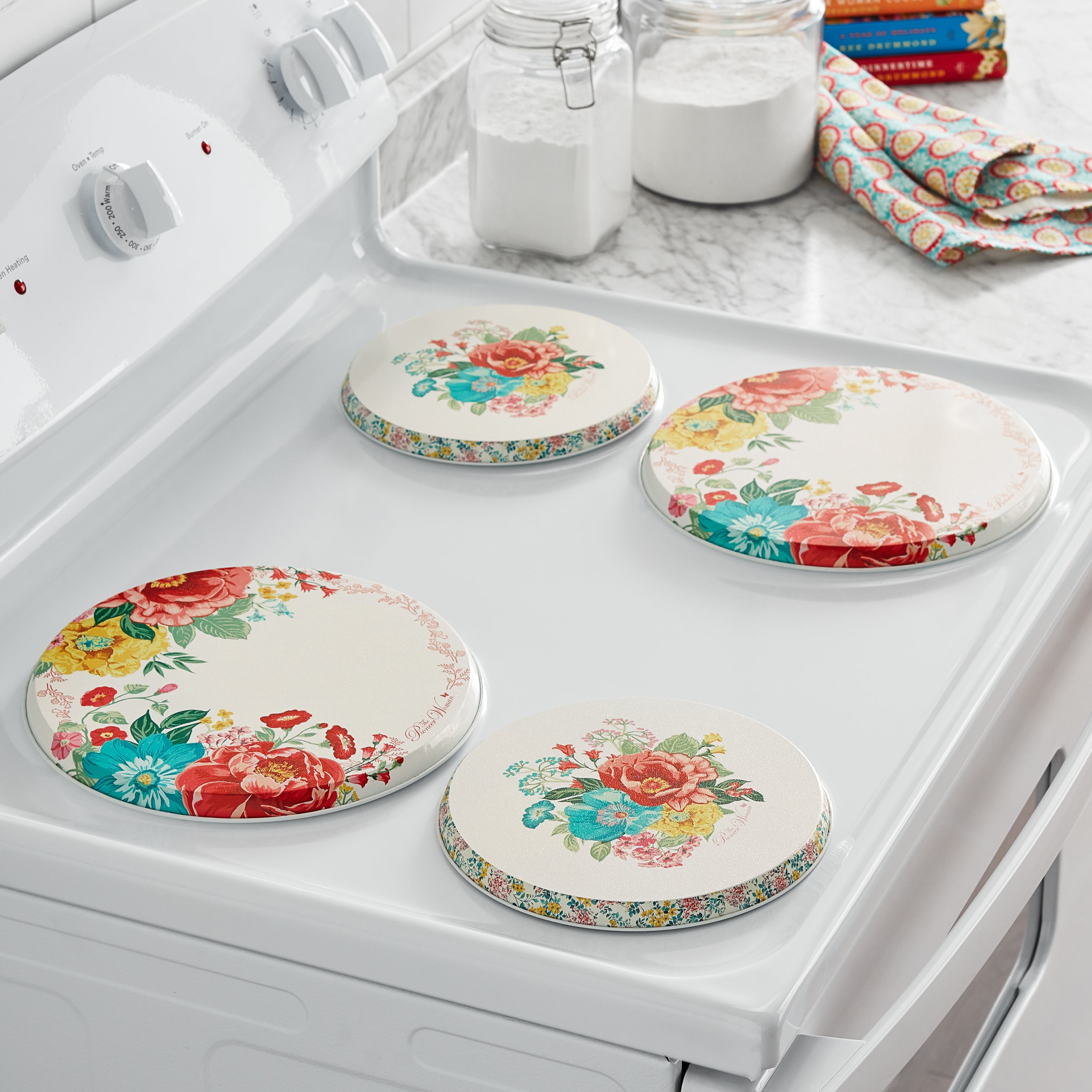 The Pioneer Woman Fancy Flourish Multi Color 4-Piece Range Covers Set