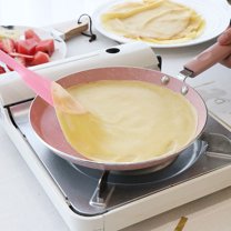OFFIGAM Pink Aluminum Non Stick Pan with Flat Bottom for Omelette Pancake Cooking Use