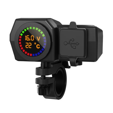Linyer Motorcycle Double USB Charger Color Screen Type-C PD Interface Voltage Testing 70cm Cable Overvoltage Protection Power Socket