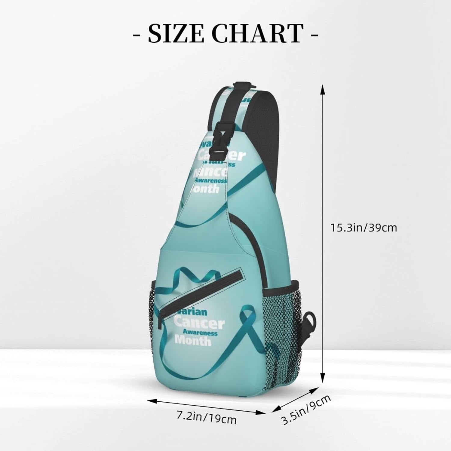 Ovarian Cancer Awareness Month Sling Bag Crossbody Hiking Travel Chest Bags Backpack Shoulder Daypack for Women Men