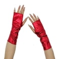 thumbnail image 2 of Hot Sales Womens Fingerless Gloves GIJNRIUIUA Under $3 Long Gloves Shiny Opera Gloves Role Play Glove for Adult Red Gloves & Mittens, 2 of 4