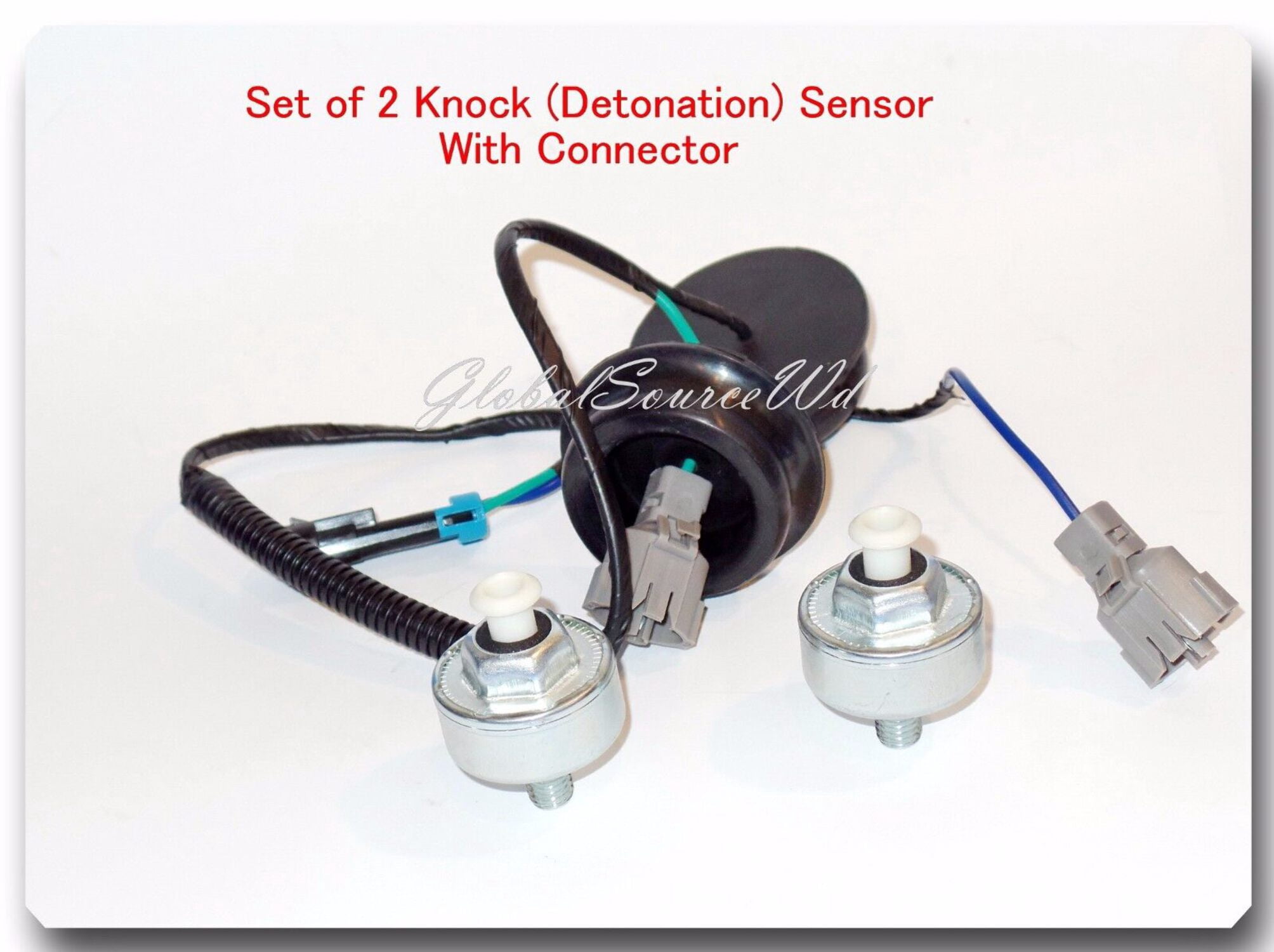 Knock Sensor with Harness Pair Kit Set for Chevy GMC Silverado Sierra Cadillac