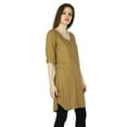 thumbnail image 1 of Phagun Kurta Indienne Décontractée pour Femmes Marron Kurti en Rayonne Robe Tunique, 1 of 1