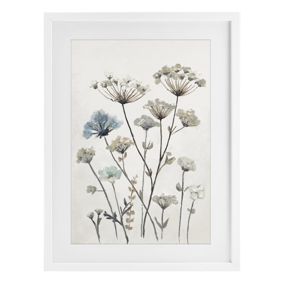 Stupell Industries Neutral Jardin Azul White Framed Print Under Glass, design by Patricia Pinto