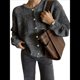 thumbnail image 2 of Suéteres Tipo Cárdigan con Botones para Mujer, de Larga, Cuello Redondo, de Punto Suave y Holgado, para Otoño. Gris Oscuro L, 2 of 8
