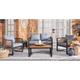 thumbnail image 2 of Safavieh Vesta 4-Piece Steel Outdoor Conversation Set, Black/Gray, 2 of 14