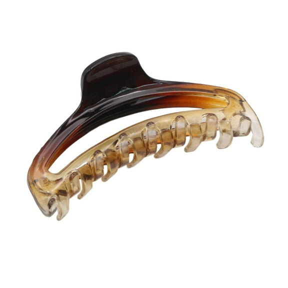 Parcelona French Slim Double Shaded Crystal Clear Shell Celluloid Hair Claw
