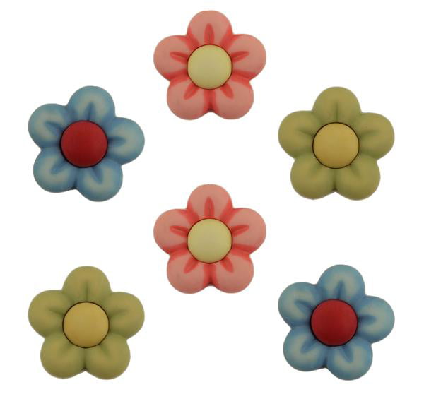 50 assorted novelty 2 and 4 hole flower themed buttons Flowers