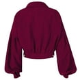 thumbnail image 5 of Vedolay Womens Tops Open Front Cardigans Soft Draped Ruffle Shrugs Red,L, 5 of 5