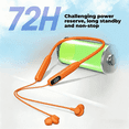 thumbnail image 4 of YingFit Orange Neckband Bluetooth Headphones, IPX4 Sweatproof Wireless In-Ear Earbuds with LED Battery Display, for Sports, Work, Travel, Gaming & Clear Hands-Free Calls, 4 of 10