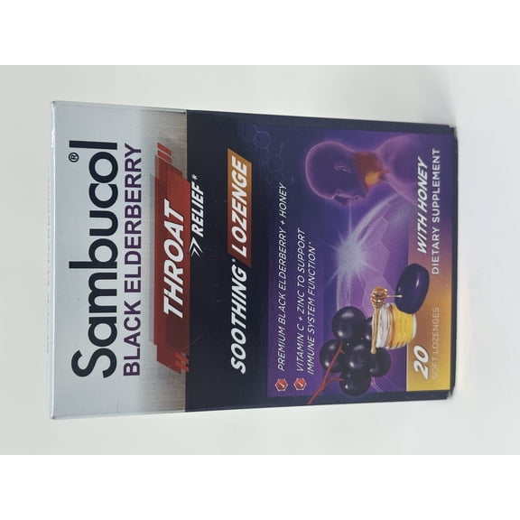 4 Pack Sambucol Pastilles, Black Elderberry, 20 Count each