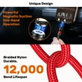 thumbnail image 4 of AUFU Magnetic Charging Cable 3Pack 6.6ft, 540 Degree 3 in 1  Magnetic Phone Charger 3A Fast Charging Data Sync, 4 of 10